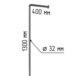 Поручень для писсуара напольно-пристенный Г-образный 400х1300мм