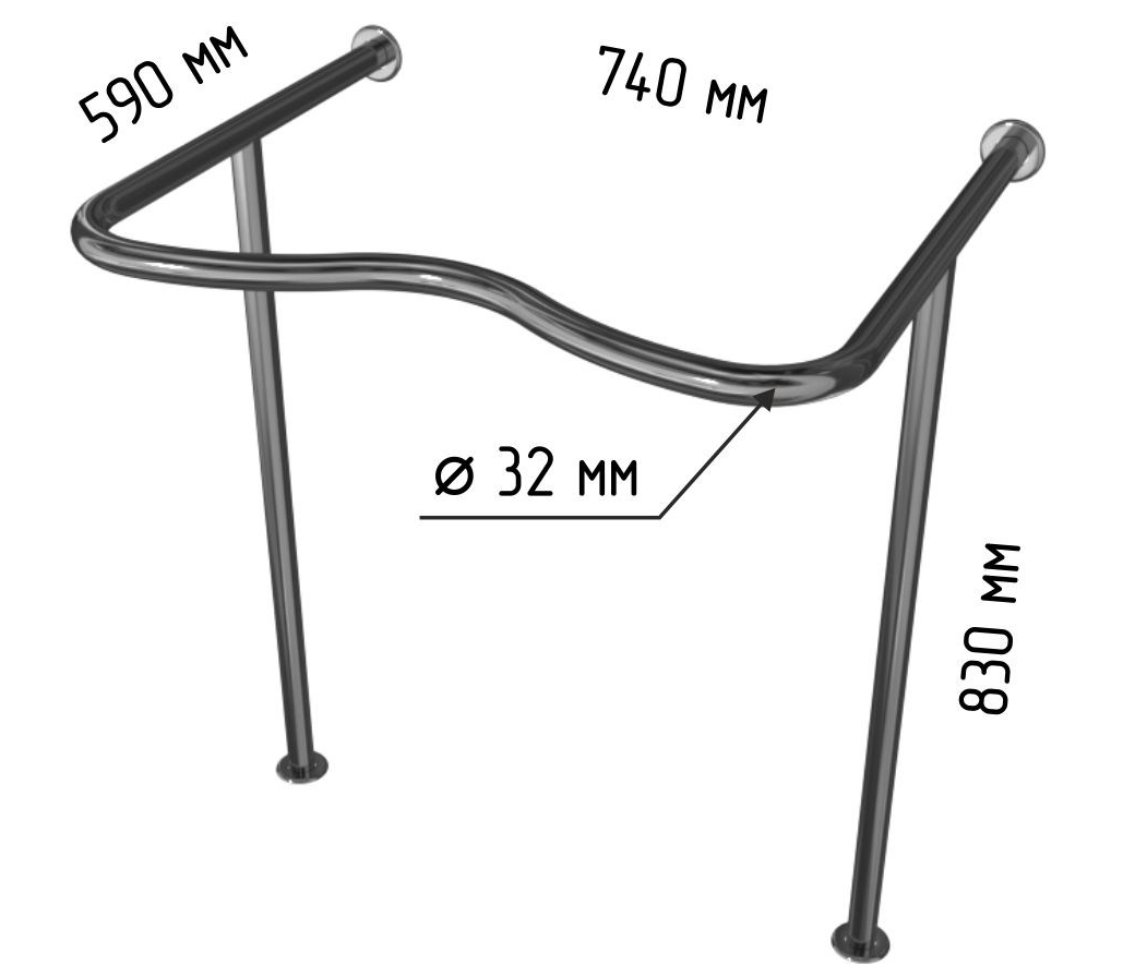 Поручень для раковины с выемкой Y11