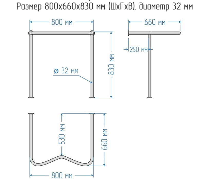 Поручень для раковины с выемкой для раковины — изображение 2