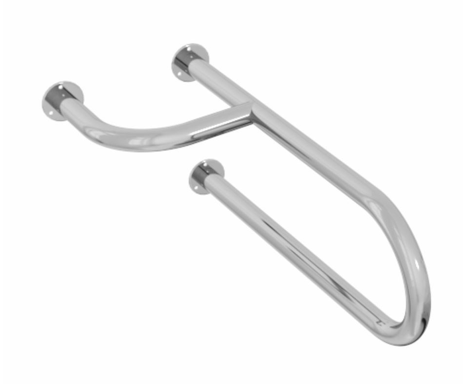 Поручень для раковины трехопорный универсальный 650мм — изображение 4