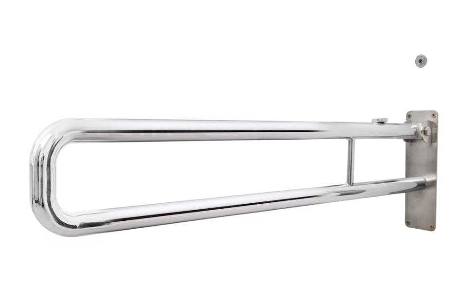 Поручень откидной для унитаза настенный без бумагодержателя 600х230 — изображение 6