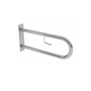 Поручень для туалета настенный стационарный с бумагодержателем