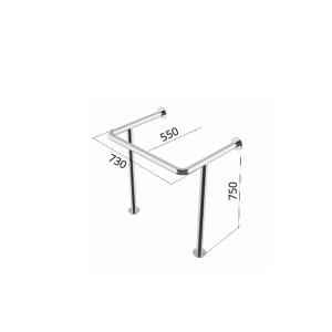 Поручень для раковины на стойках 550х730х750мм (подходит для раковины Y5)