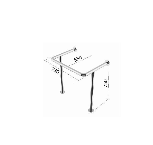 Поручень для раковины на стойках 550х730х750мм (подходит для раковины Y5)