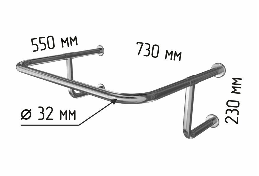 Поручень для раковины настенного крепления 550х730х230 мм