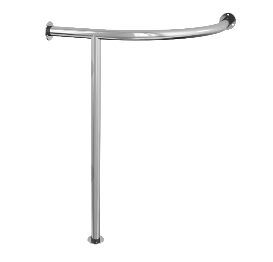 Поручень для угловой раковины арт. DS IF35 на стойке 440х490х750мм, универсальный — изображение 3