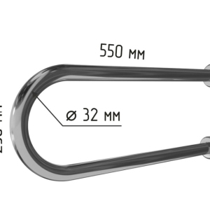 Поручень для раковины двухопорный 550мм Ø 32, для людей с ограниченными возможностями