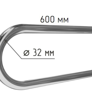 Поручень для раковины для МГН настенный двухопорный 600мм Ø 32 из нержавеющей стали
