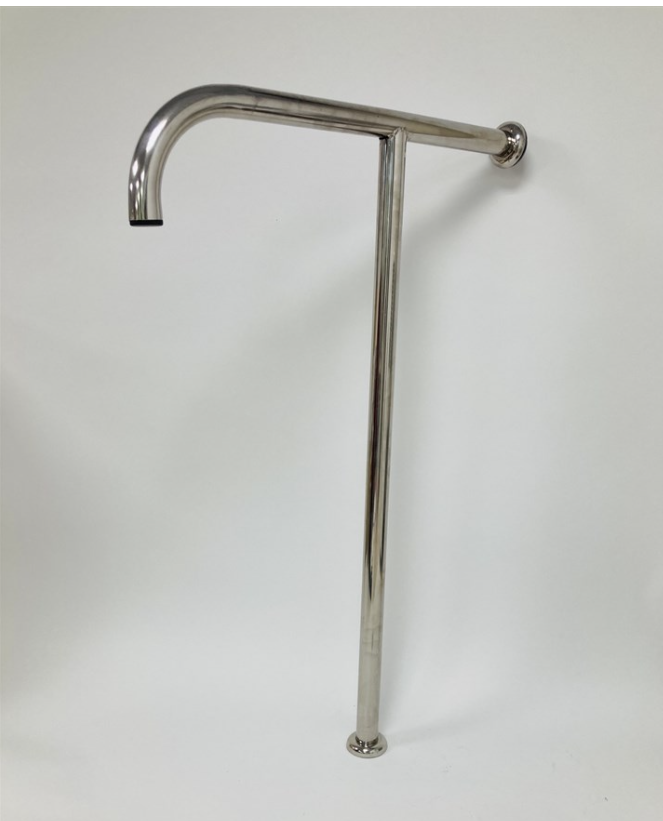 Поручень для раковины напольно-пристенный 600х850мм из нержавеющей стали — изображение 2
