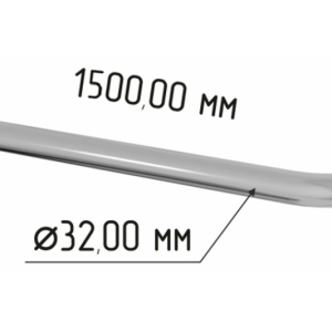 Поручень для ванной прямой настенный 1500мм Ø 32 мм, для людей с ограниченными возможностями