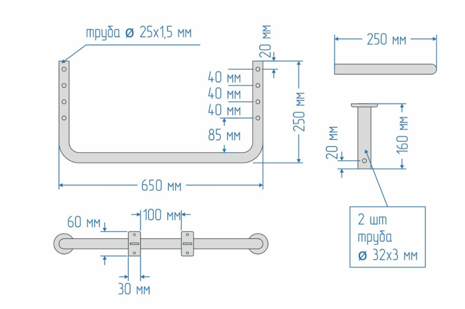 Поручень-опора для спины на унитаз — изображение 3