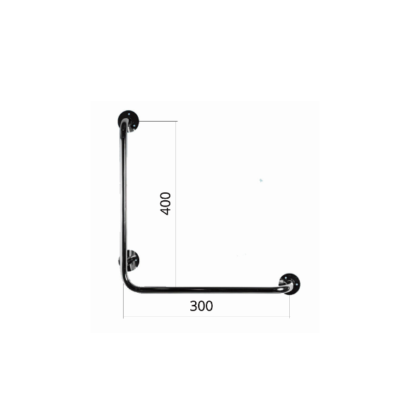 Поручень для инвалидов в ванную настенный Г-образный 300х400мм - Правый — изображение 2