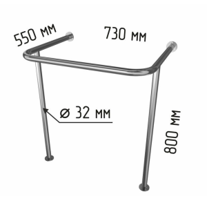 Поручень для раковины на стойках 550х730х800мм