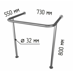 Поручень для раковины на стойках 550х730х800мм
