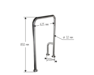 Поручень стационарный П-образный (левый)