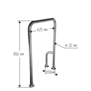 Поручень стационарный П-образный (левый)