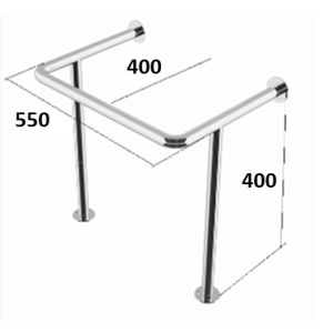 Поручень для раковины на стойках для детского санузла 400х550х400мм