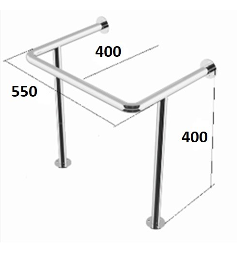 Поручень для раковины на стойках для детского санузла 400х550х400мм