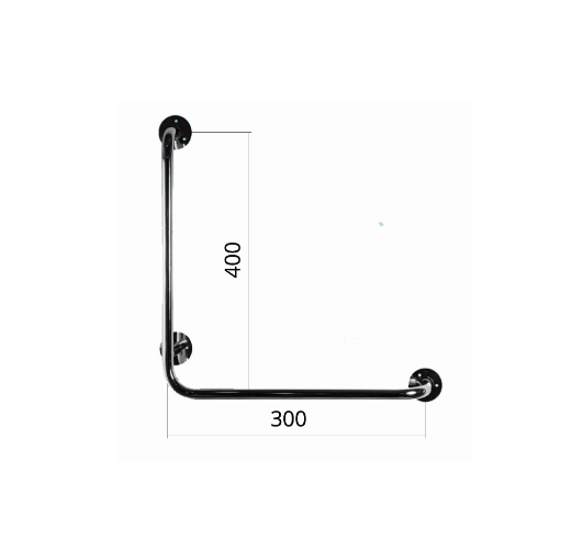 Поручень для инвалидов Г-образный 300х400мм - Правый — изображение 2