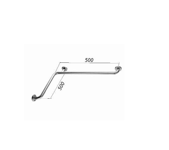 Поручень для инвалидов в ванную и душ настенный угловой 500х500мм - Левый