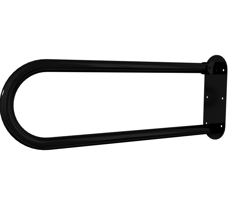 Поручень для туалета настенный откидной без бумагодержателя 800х200 (Черный)
